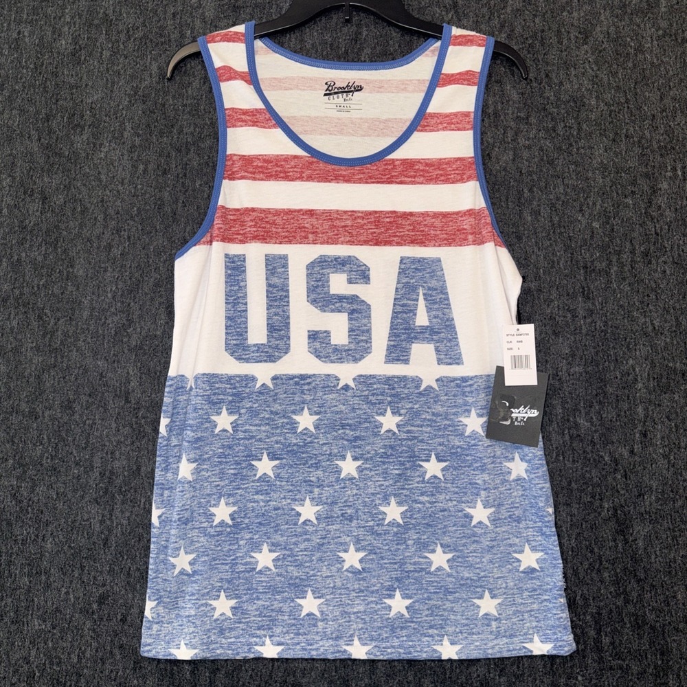 Brooklyn‎ Cloth USA Tank Top Men's Small American Patriotic 4th of July NWT